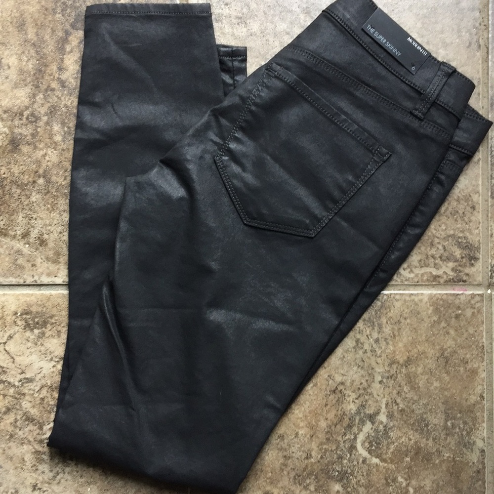 New Ann Taylor Shiny Black Jeans Size 6